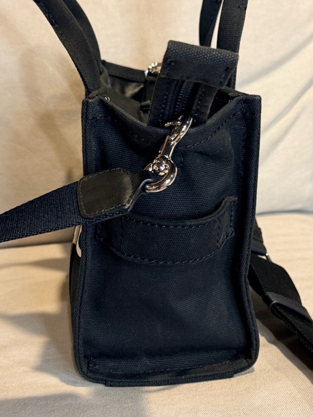 Marc Jacobs Black 'The Tote Bag' Mini Canvas Tote - Picture 5 of 13
